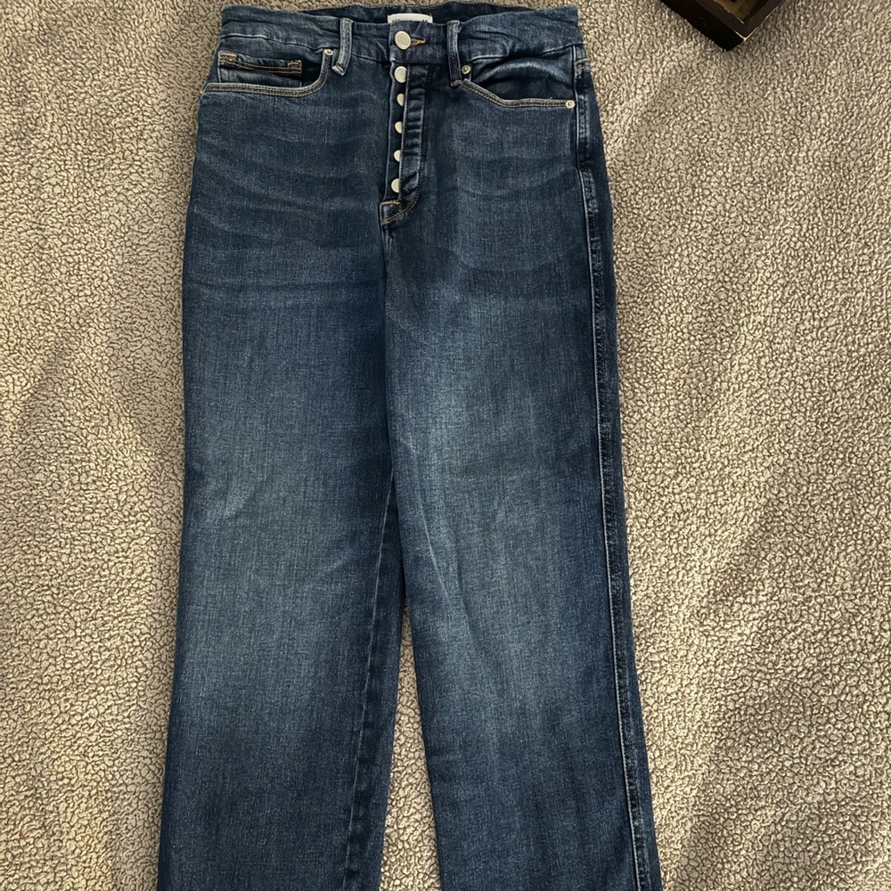 Good American good curve exposed button high waist Jean size 10